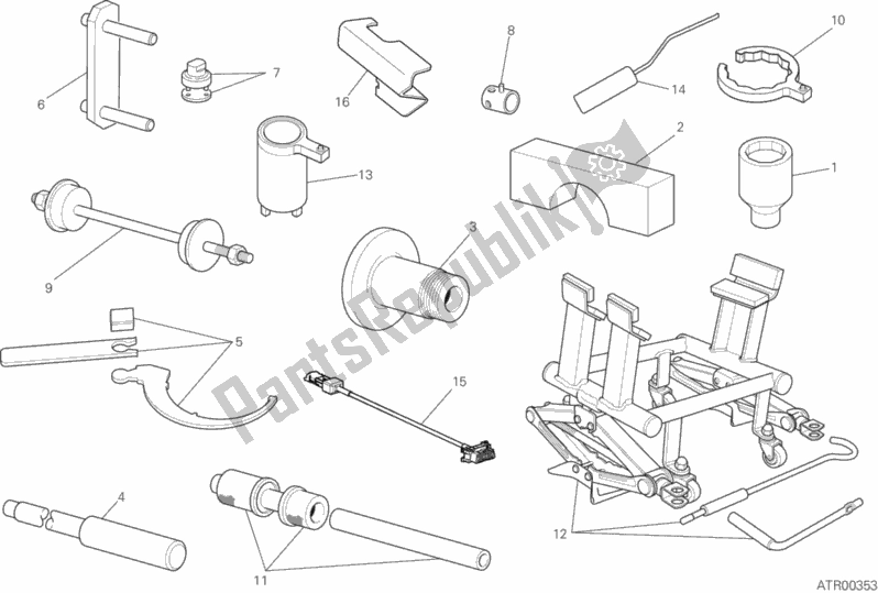 Tutte le parti per il 01b - Strumenti Di Servizio Per Officina del Ducati Multistrada 1200 S Touring Brasil 2016